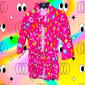 Colorful Bright Flamingo Robe